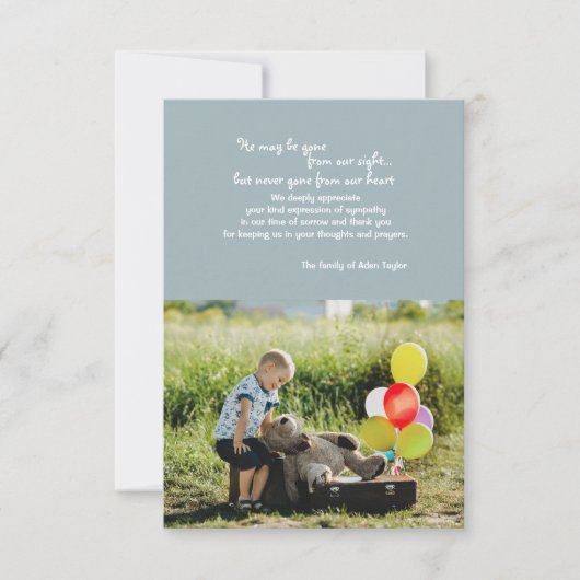 Gone van ons Sight Photo Bereavement Hartelijk dan Bedankkaart (Voorkant)