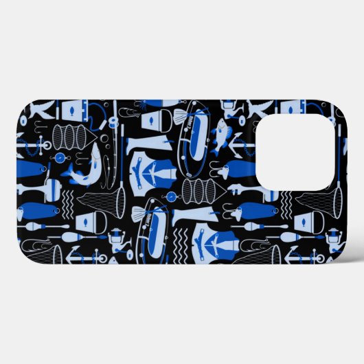 Gone Vissen Blue Pattern Case-Mate iPhone Case (Achterkant (horizontaal))