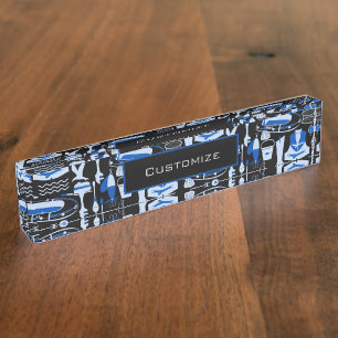 Gone Vissen Blue Pattern Naambordje