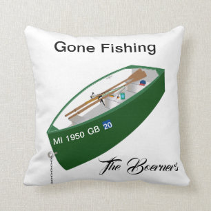 Gone Vissen Fisherman Vist Camp Boat Square Kussen