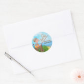 Gone Vist pensionering Ronde Sticker (Envelop)