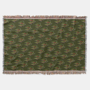 Gone Vist Throw Blanket Coho Salmon Fish Gift Deken