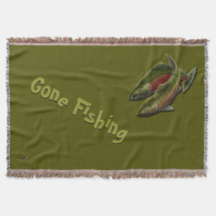 Gone Vist Throw Blanket Coho Salmon Fish Gift Deken