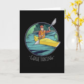 Gone Yaking - Kayak en Kayaking Gift Kaart (Gele Bloem)