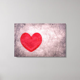 Gonespoeld hart canvas afdruk