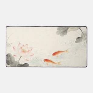 Gongbi Lotus Koi Oriëntaal Minimal Groot Bureau Ma Bureaumat