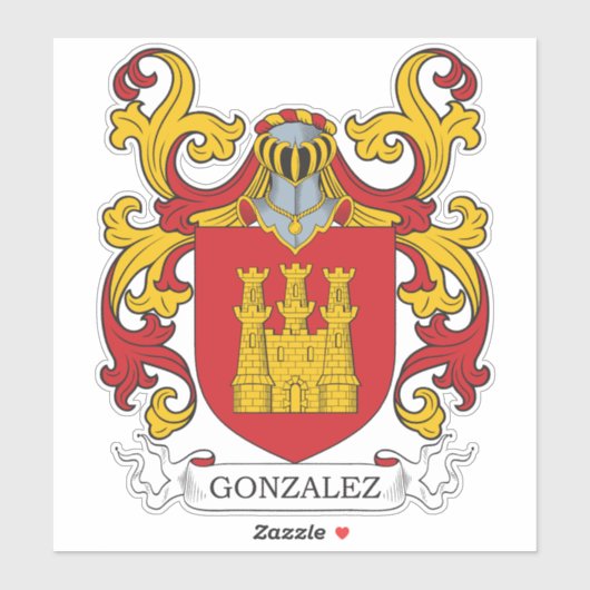 Gonzalez Family Crest Sticker (Vel)