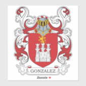 Gonzalez Family Crest Sticker (Vel)