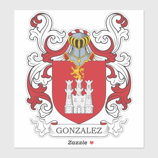 Gonzalez Family Crest Sticker (Vel)