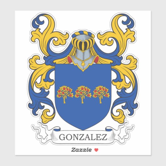 Gonzalez Family Crest Sticker (Vel)
