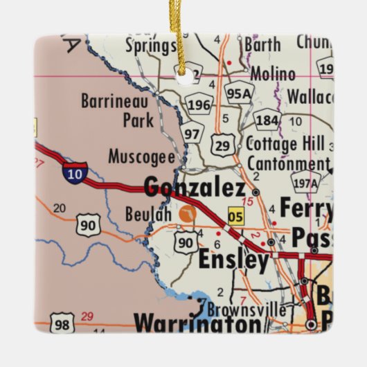 Gonzalez Florida Map Keramisch Ornament (Voorkant)