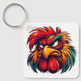 "Goober Furious Rooster" Double Sided Aluminum Sleutelhanger