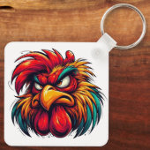 "Goober Furious Rooster" Double Sided Aluminum  Sleutelhanger (Achterkant)