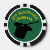 Goochelaar Gepersonaliseerde Top Hoed en Konijn Poker Chips (Voorkant)