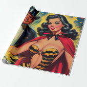 goochelaar Pin Up Cadeaupapier (Uitgerold)