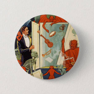 Goochelact van de Vintage Magiër Carter the Great Ronde Button 5,7 Cm