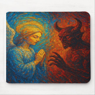 “Good and Evil – Abstract Angel and Demon Painting Muismat