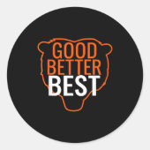 Good Better Bear Outline Motivation  Ronde Sticker (Voorkant)