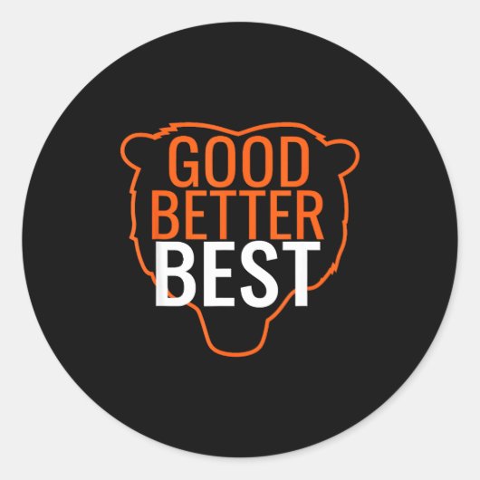 Good Better Bear Outline Motivation  Ronde Sticker (Voorkant)
