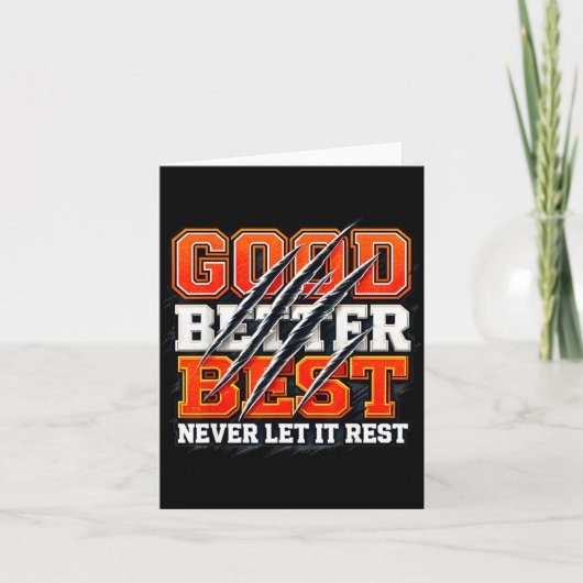 Good Better Never Let It Rest Motivation Bear  Kaart (Voorkant)