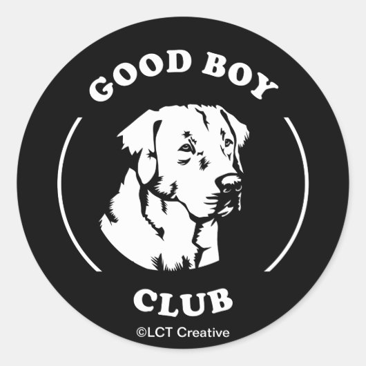 Good Boy Club Ronde Sticker (Voorkant)