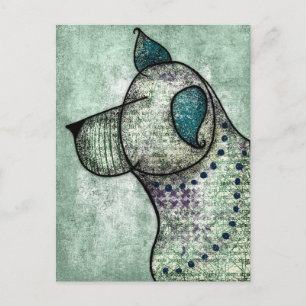 Good Chien Entend Une Carte Postale Treat