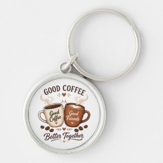 Good Coffee Good Friends mit zwei Kaffeetassen Sleutelhanger