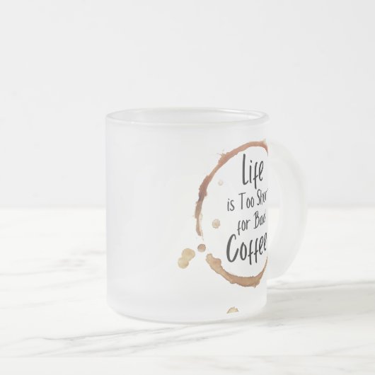 Good Coffee Only Frosted Glass Mug (Devant droit)