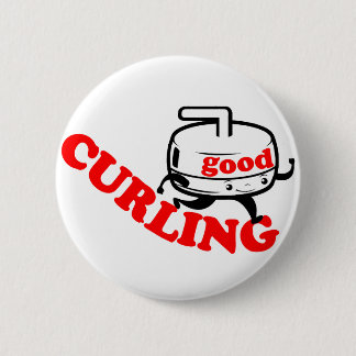 [ GOOD CURLING ] Retro "Stone Guy" Giften door SKO Ronde Button 5,7 Cm