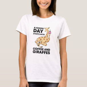 Good Day Starts With Coffee & Giraffe Gift Funny T-shirt