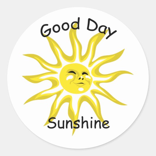 Good Day Sunshine Ronde Sticker (Voorkant)