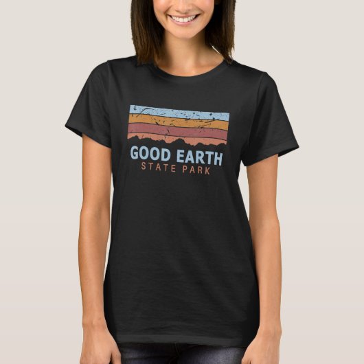 Good Earth State Park Zuid-Dakota Retro Cool T-shirt (Voorkant)
