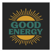 Good Energy- Retro Sunburst Positive Vibes Design Perfect Poster (Voorkant)