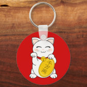 Good Fortune Cat - Maneki Neko Sleutelhanger (Voorkant)