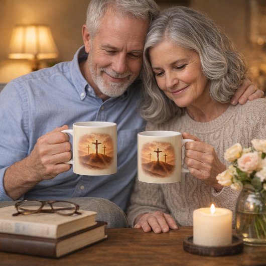 Good Friday Three Crosses Sunset Koffiemok