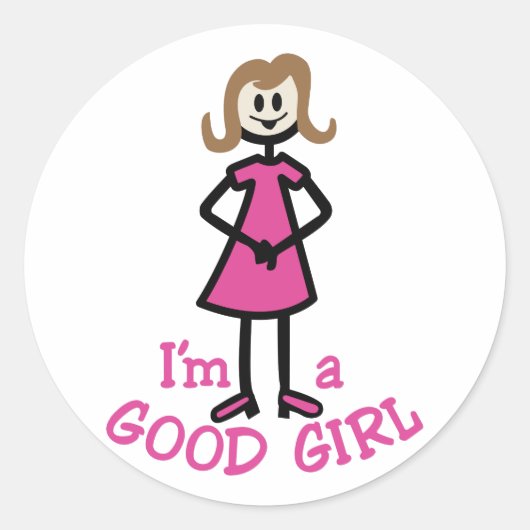 Good Girl Ronde Sticker (Voorkant)