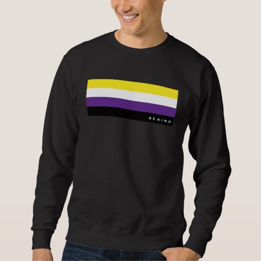 Good & Happy Nonbinary Gay Pride Rainbow Flag LGBT Trui (Voorkant)
