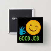 Good Job Emoji Vierkante Button 5,1 Cm (Voorkant /achterkant)