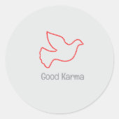 Good Karma Dove Ronde Sticker (Voorkant)