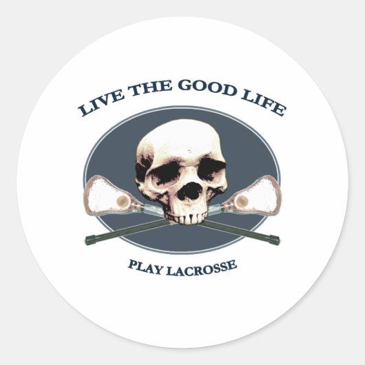 Good Life Lacrosse Ronde Sticker (Voorkant)