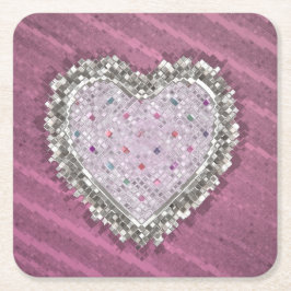 Good Love Charm Vierkante Kartonnen Onderzetter