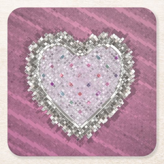 Good Love Charm Vierkante Kartonnen Onderzetter (Voorkant)