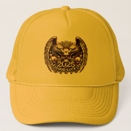 Good Luck 2025 Doppeladler Totenkopf Gold Trucker Pet