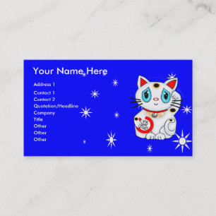 Good Luck Becelling Cat Maneki Neko Visitekaartje