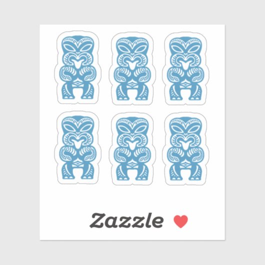 Good Luck Blue Tiki Stickers (Feuille)