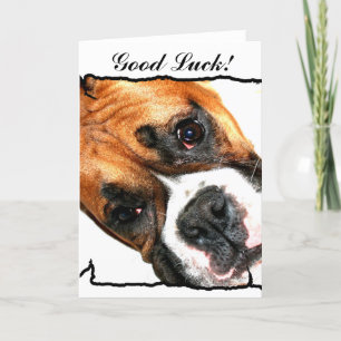 Good Luck bokser hond wenskaart Kaart