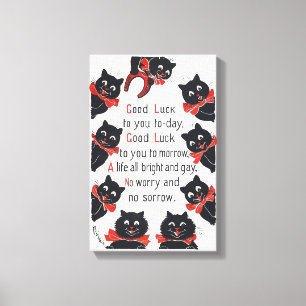 Good Luck Cats, Louis Wain Canvas Afdruk