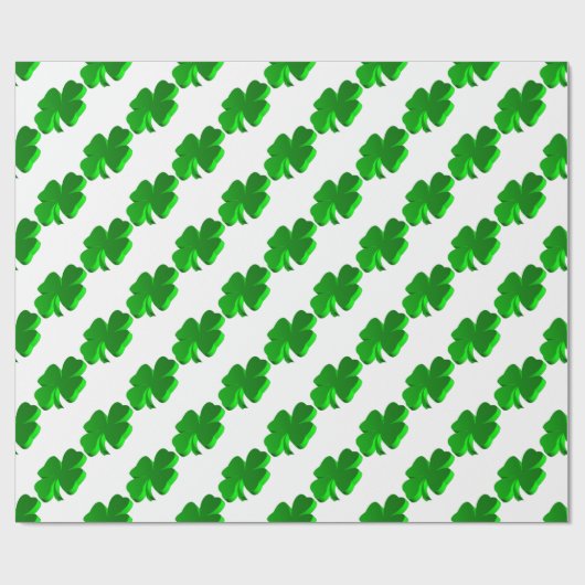 Good Luck Clover Pattern Green Funny Elegant Cadeaupapier (Vlak)