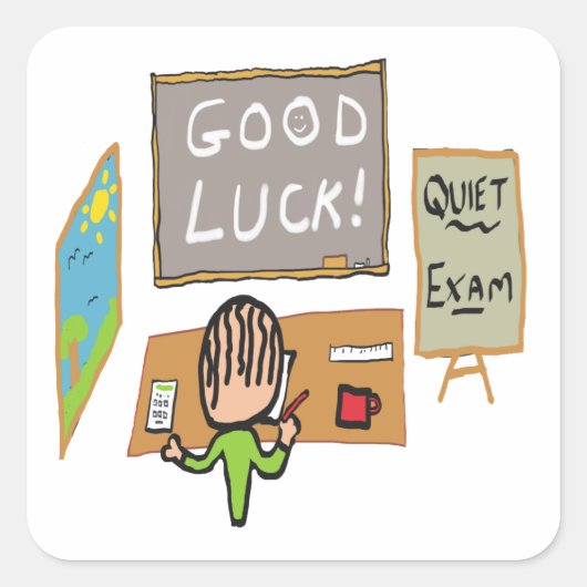 Good Luck Exams Vierkante Sticker (Voorkant)
