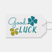 Good Luck Four Leaf Clover Shamrock Cadeaulabel (Voorkant (Horizontaal))